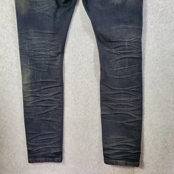 Crysp Denim Jeans Mens 38 Blue Distressed Slim Fit Ripped Stretch Designer Pants - Picture 8 of 16